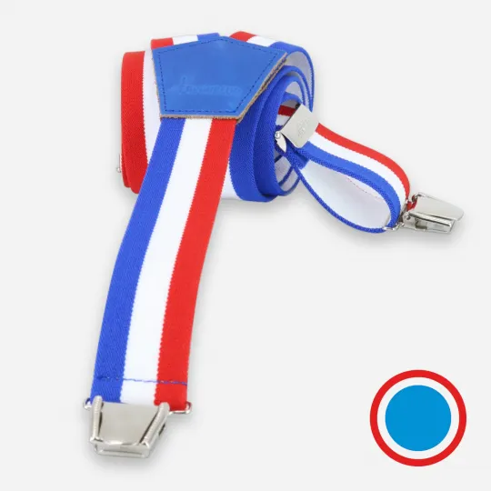 Bretelles à pince Bleu-Blanc-Rouge Made in France